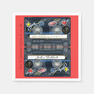 Serviette En Papier Retro T3 Audiotape 50e anniversaire Papier de fête