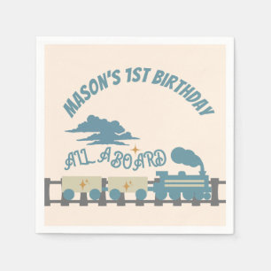 Serviette En Papier Retro Train Anniversaire de enfant Party