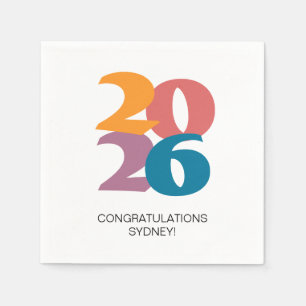 Serviette En Papier Retro Vibes Graduation Party