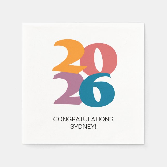 Serviette En Papier Retro Vibes Graduation Party (Devant)