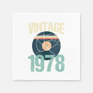 Serviette En Papier Retro Vintage 1978 42 e Birthday Record Vinyl Vin