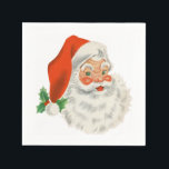 Serviette En Papier Rétro Vintage Jolly Santa Claus de Christmas<br><div class="desc">Serviettes en papier avec une photo festive rétro. Le vieux Père Noël Jolly avec ses joues rousses et son sourire chaleureux et amical. Un peu de nostalgie de l'ancienne école pour les vieux temps,  cette image rappelle les souvenirs des célébrations du passé de Noël.</div>