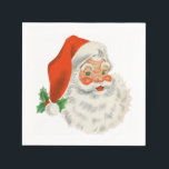 Serviette En Papier Rétro Vintage Jolly Santa Claus de Christmas<br><div class="desc">Serviettes en papier avec une photo festive rétro. Le vieux Père Noël Jolly avec ses joues rousses et son sourire chaleureux et amical. Un peu de nostalgie de l'ancienne école pour les vieux temps,  cette image rappelle les souvenirs des célébrations du passé de Noël.</div>