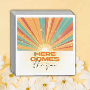 Serviette En Papier Retro Voici Le Baby shower Fils