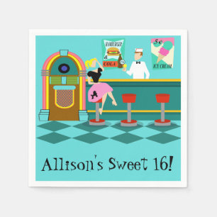 Serviette En Papier Rétros serviettes de papier personnalisables de