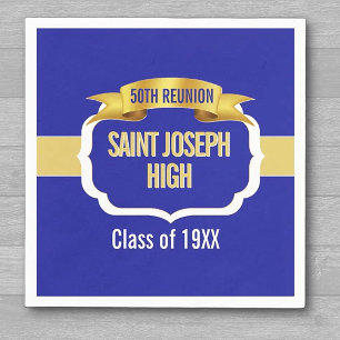 Serviette En Papier Réunion de classe Custom Blue 50 ans