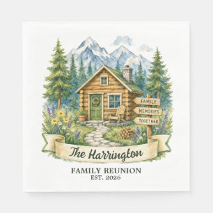 Serviette En Papier Réunion de famille dans un chalet de montagne rust