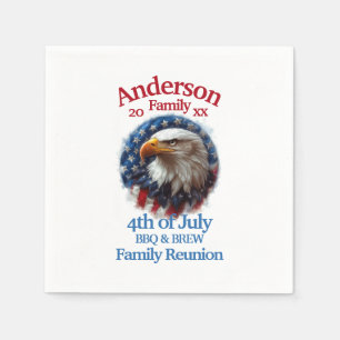 Serviette En Papier Réunion de famille patriotique - 4 juillet barbecu