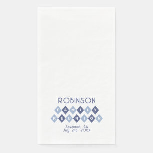 Serviette En Papier Réunion de famille Rassemblement Moderne Bleu Fête