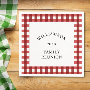 Serviette En Papier Réunion de famille Red Check
