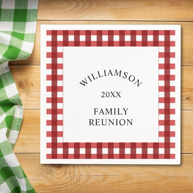 Serviette En Papier Réunion de famille Red Check (Créateur téléchargé)