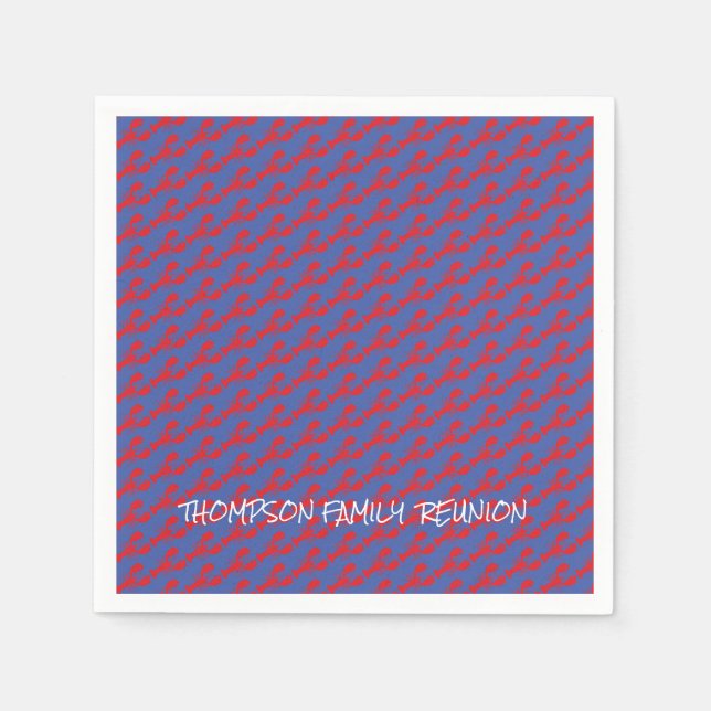 Serviette En Papier Réunion de famille sur le thème des homards, nom a (Devant)