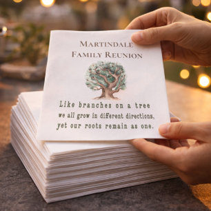 Serviette En Papier Réunion de l'arbre généalogique personnalisé