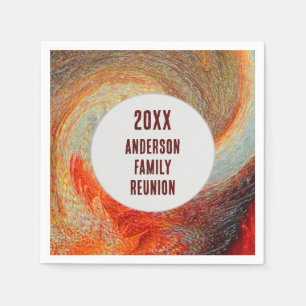 Serviette En Papier Réunion familiale annuelle Super Abstraite Swirl