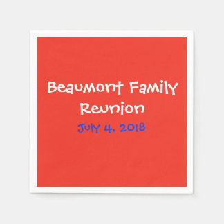Serviette En Papier Reunion familiale rouge blanc