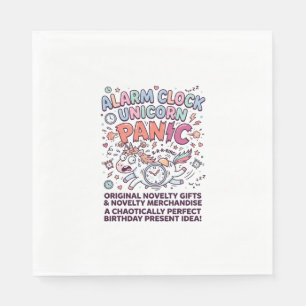 Serviette En Papier Réveil Licorne Licorne Panique Typographie Gras 