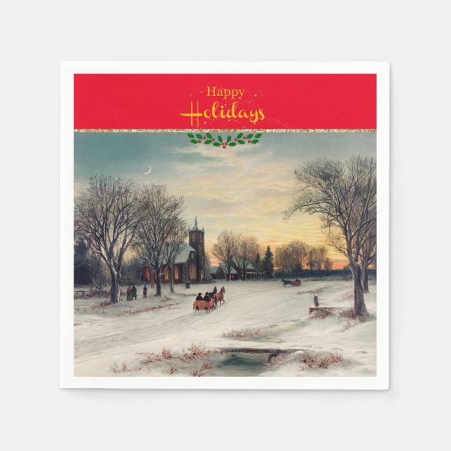 Serviette En Papier Réveillon de Noël, art, (Devant)