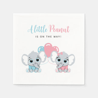 Serviette En Papier Révélation du sexe du bébé éléphant ballon rose et