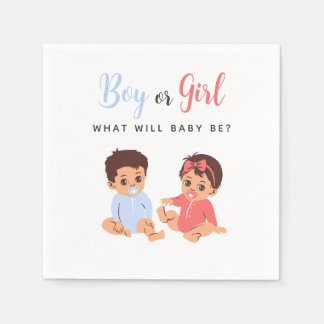 Serviette En Papier Révélation du sexe du bébé garçon ou fille Rose et