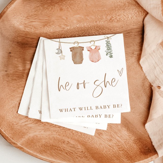 Serviette En Papier Révéler le genre Lui ou elle serviettes | Révélati (Créateur téléchargé)