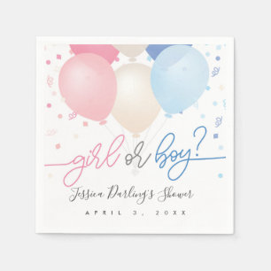 Serviette En Papier Révéler les ballons rose et bleu