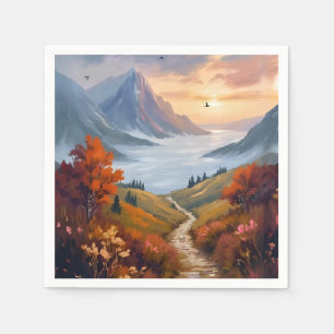 Serviette En Papier Rêveries d'automne   Paysage de montagne automnal 