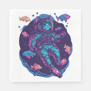 Serviette En Papier Rêves de chat de l'espace � Kitty Galaxy Vaporwave