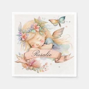 Serviette En Papier Rêves doux floraux fantaisistes de fille fée endor