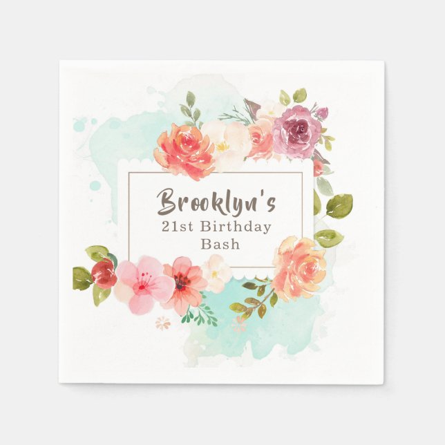 Serviette En Papier Rêves Floraux de la Saint-Jean (Devant)