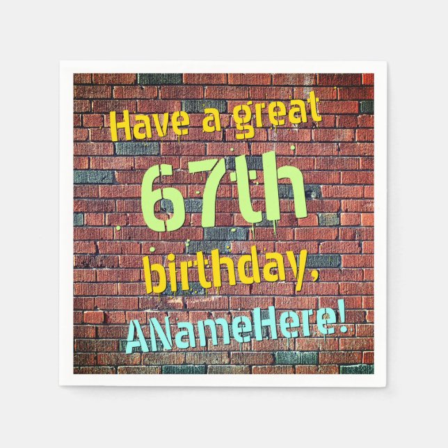 Serviette En Papier Revêtement désossé 67e Anniversaire Papier serviet (Devant)