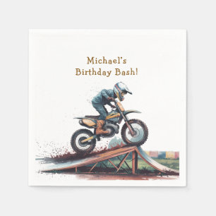 Serviette En Papier Revved Up Racer : Motorbike Anniversaire Bash