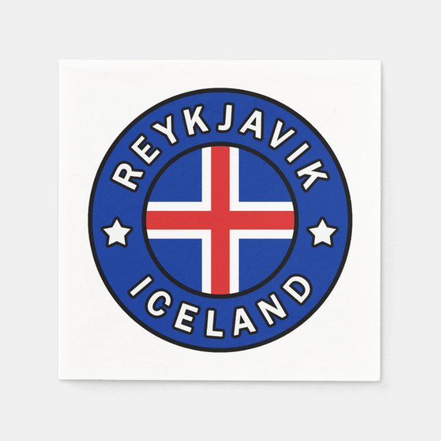 Serviette En Papier Reykjavik Islande (Devant)