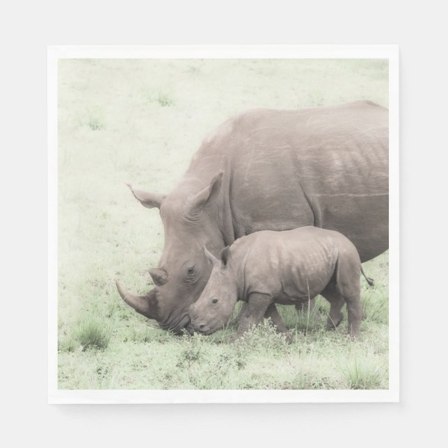 Serviette En Papier Rhino blanc et serviettes bébé (Devant)