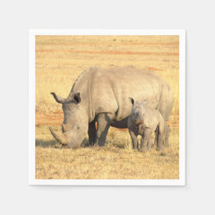 Serviette En Papier rhinocéros mignons en afrique