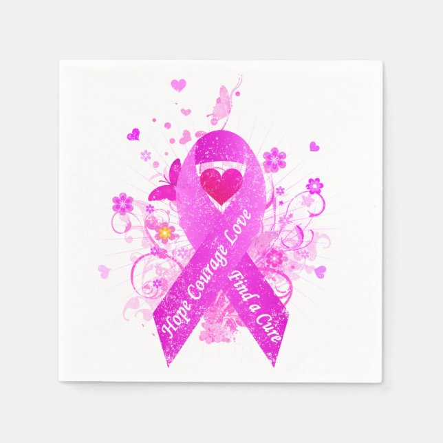 Serviette En Papier Ribbon rose Vintage (Devant)