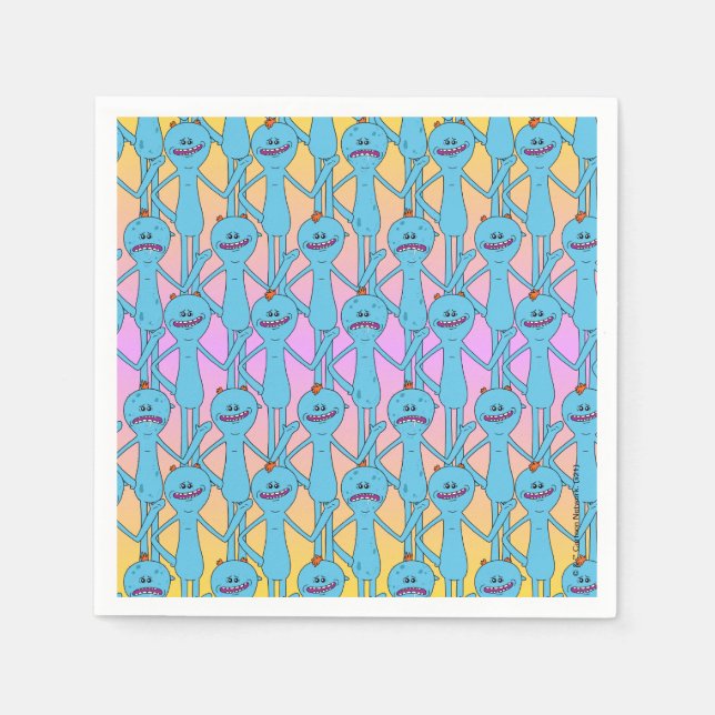 Serviette En Papier RICK ET MORTY™ | Rainbow M. Meeseeks Motif (Devant)
