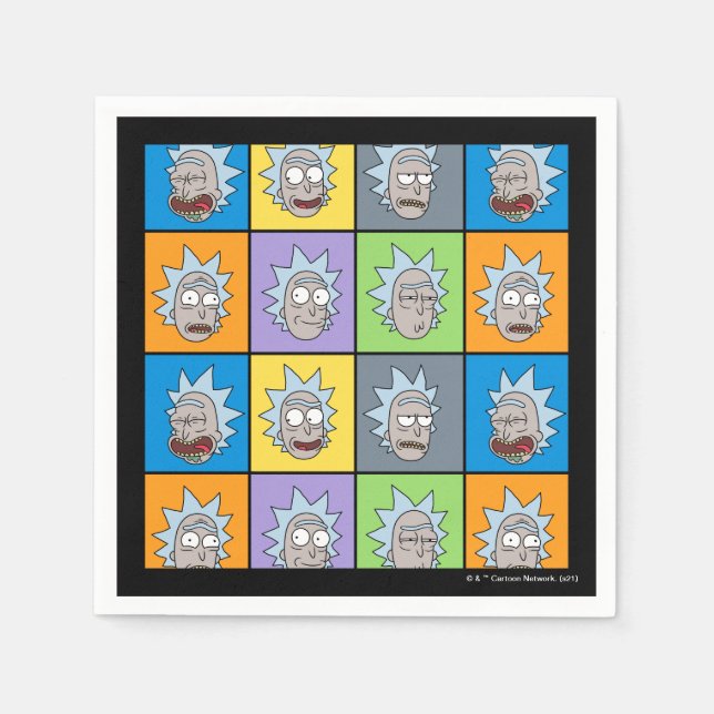 Serviette En Papier RICK ET MORTY™ | Rick's Moods (Devant)