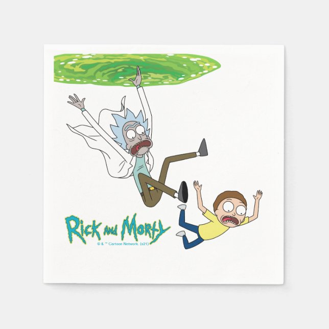 Serviette En Papier RICK ET MORTY™ | Sortie du portail (Devant)