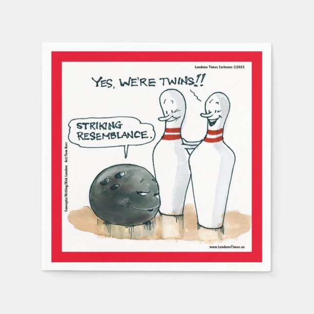 Serviette En Papier Rick London Drôle de Bowling Comic  (Devant)