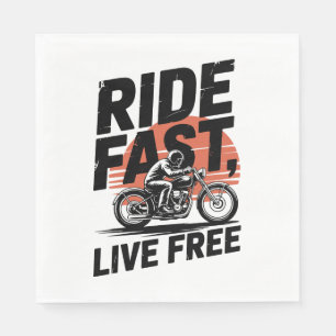 Serviette En Papier Ride Fast Live Bicyclist T-shirt