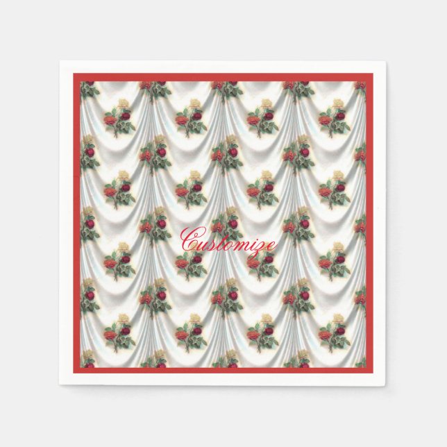 Serviette En Papier Rideau de rose rouge Thunder_Cove (Devant)