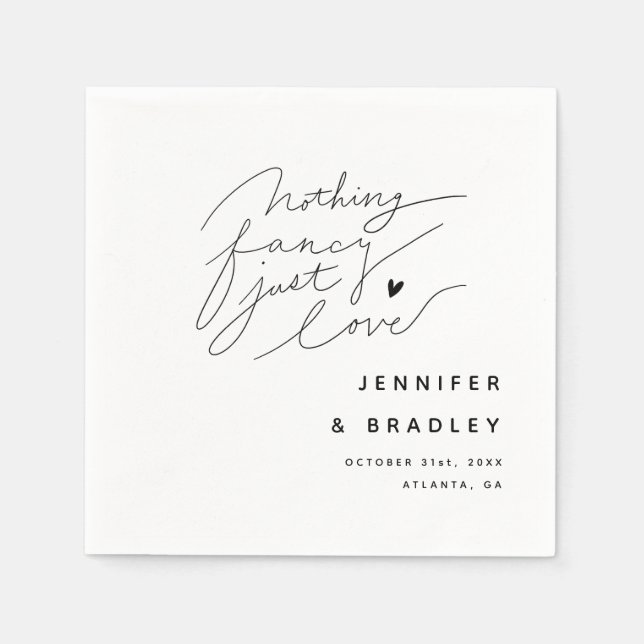 Serviette En Papier Rien De Fancy Just Love Dîner Blanc (Devant)