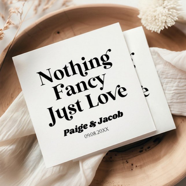 Serviette En Papier Rien De Fancy Just Love Retro Mariage Décontracté (Créateur téléchargé)