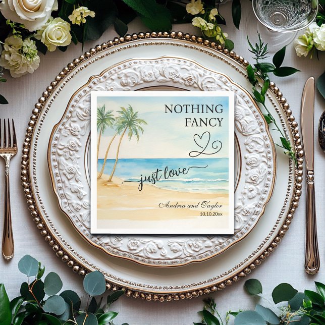 Serviette En Papier Rien De fantaisie Juste Aimer Élégant Mariage (Créateur téléchargé)