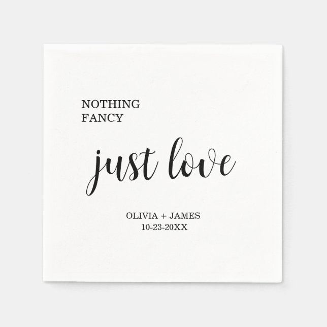 Serviette En Papier Rien de Fantastique Juste un Mariage d'Amour  (Devant)