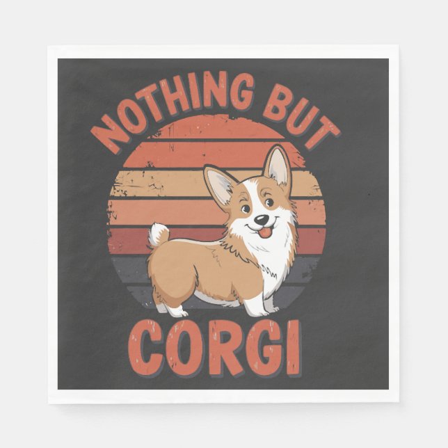 Serviette En Papier Rien que des Corgi (Devant)
