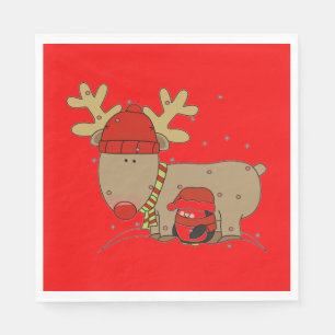 Serviette En Papier Rindeer et Penguin