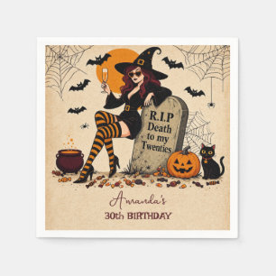 Serviette En Papier RIP à mes vingt ans Rétro Halloween 30e anniversai