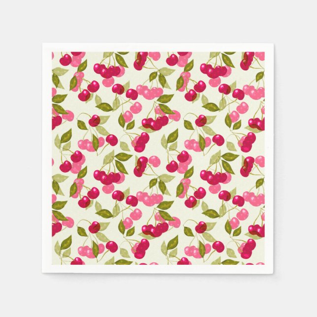 Serviette En Papier Ripe cherry (Devant)