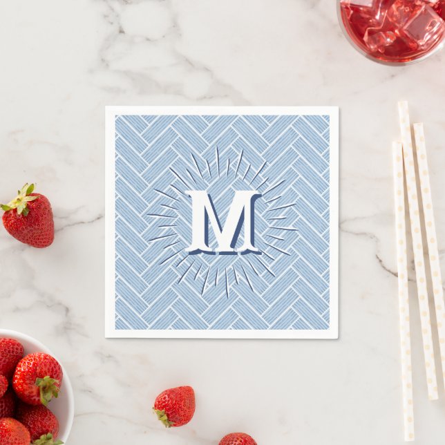Serviette En Papier Ripple Herringbone en Ardoise Personnalisé (En situation)